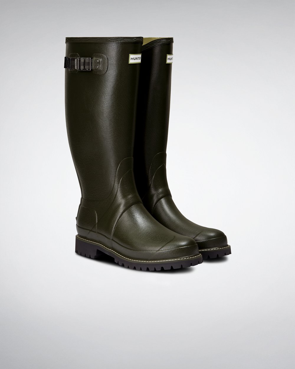 Mens Hunter Wide Fit Rain Boots Dark Olive - Balmoral - 7635849-OF